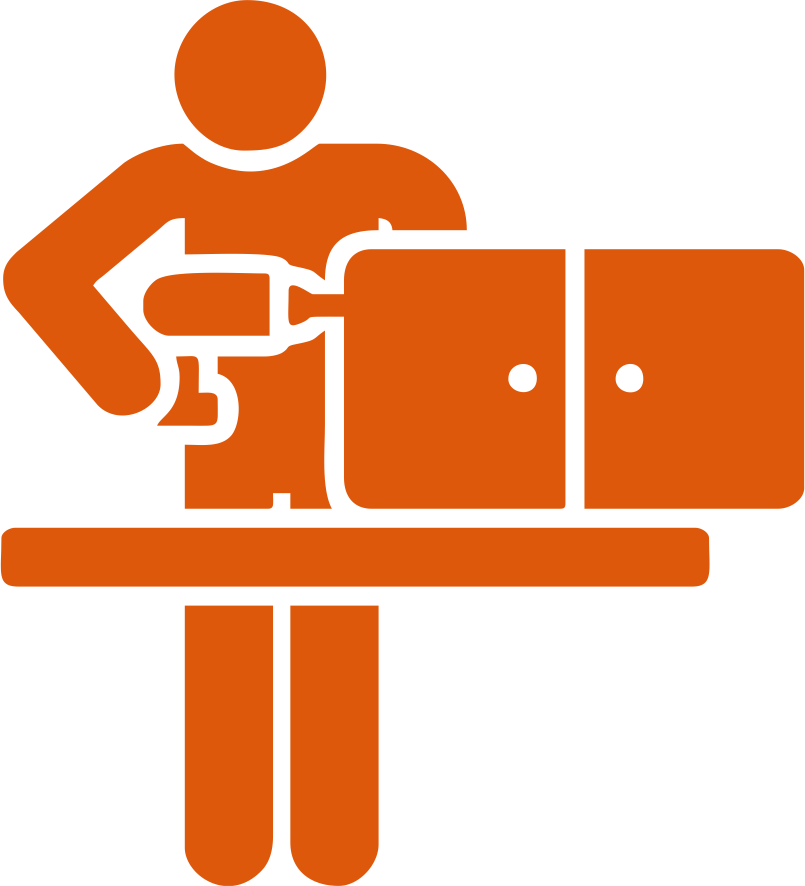 Kalusteiden kasaus ikoni