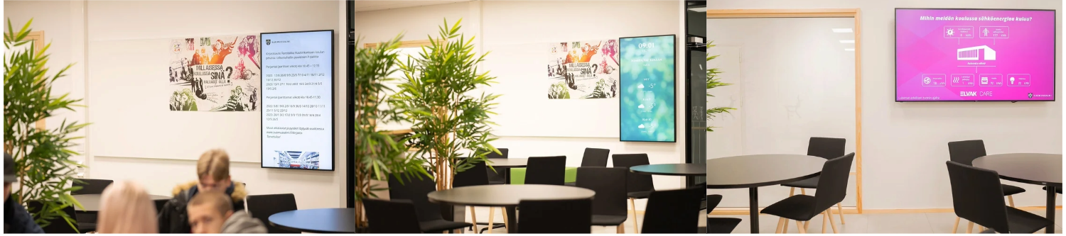 Infonäytöt-oppilaitoksessa