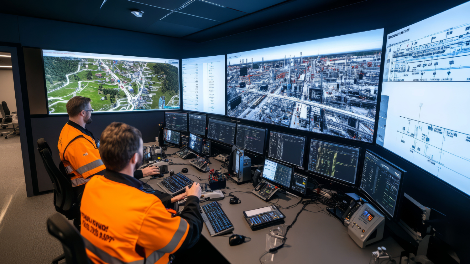 Valvomo suurkuvanäytöt